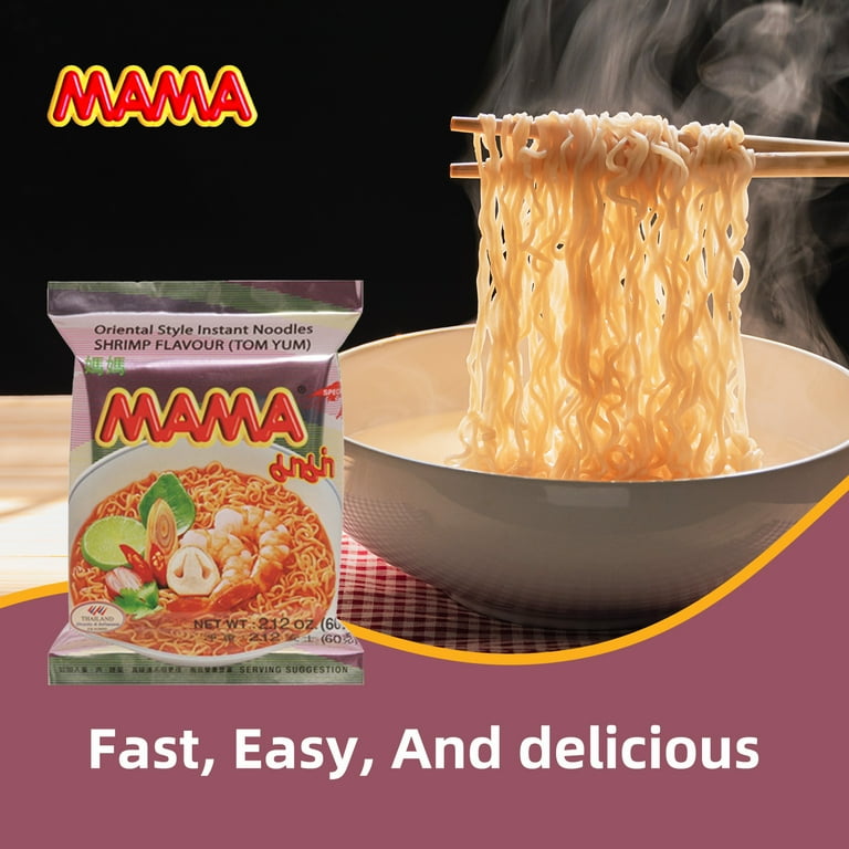 MAMA Shrimp Tom Yum Instant Noodles, 2.12 oz per pack, 30 packs
