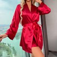 thumbnail image 5 of Oalirro Summer Pajamas for Women Casual Short Sleeve Top with Shorts Homewear Pjs Set Loungewear Red,M, 5 of 9