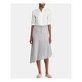 thumbnail image 3 of LAUREN RALPH LAUREN Womens Gray Striped Below The Knee A-Line Skirt 0, 3 of 4
