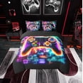 thumbnail image 2 of Erosebridal Neon Gamepad Bedding Sets, Futuristic Geometry Comforter Sets with Sheets, Modern Video Gaming Reversible Bed Sheets Set, Breathable Room Decorative, 7pcs, 2 of 6