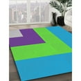 thumbnail image 3 of Ahgly Company Machine Washable Indoor Square Transitional Windows Blue Area Rugs, 4' Square, 3 of 7