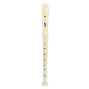 Portable Plastic 8 Holes Flute Soprano Recorder w Cleaning Stick Beige