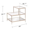 thumbnail image 5 of HomeRoots 402266 24 in. Glass Tiered Rectangular End Table, Gold & Clear, 5 of 5