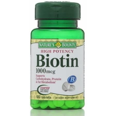 Nature's Bounty Biotin 1000 mcg Tablets 100 ea (Pack of 4)