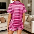 thumbnail image 4 of Satin Pajamas Set for Women Short Sleeve Sleepwear Soft Button Down Pjs 2 Piece Casual Shorts Summer Set, 4 of 5