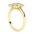 thumbnail image 4 of AFFY Halo Floral Style, 1.75 Carat (Ctw) Oval And Round Lab Created Moissanite Engagement Ring For Women In 14k Yellow Gold Over Sterling Silver | VVS1 Quality Ring Size-5, 4 of 5