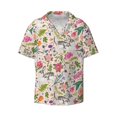 thumbnail image 3 of Goofa Bunny Floral Printed Men's Casual Short-sleeved Shirt,Lightweight Breathable Button-down,Summer Casual men's top,Versatile Fashion shirt-, 3 of 7