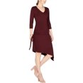 thumbnail image 1 of I.N.C Womens Side Ruched Asymmetrical Dress, Red, Large, 1 of 1
