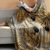 FeiFu 27.55x39.37in Christmas Embroidered-Look 2D Printed Blanket Bohemian Office Nap Blanket Air Conditioning Throw Blanket Shawl Soft Fabric for Office Home and Holiday Use