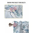 thumbnail image 6 of Blue Coastal Turtle 2 Panel Kitchen Curtains for Windows, Beach Nautical Ocean Coral Seahorse Bathroom Privacy Curtain, Home Décor Window Treatment for Bedroom/Living Room 55"x45", 6 of 6