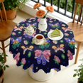 thumbnail image 4 of 60 Inch Round Lace Tablecloth Water Resistant Washable, Monarch Butterfly Aesthetic, 4 of 5