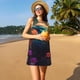thumbnail image 3 of Easygdp Colorful Flower Bird para Vestido Transpirable de Mujer, Vestido Suelto de Manga Corta con Pliegues y Bolsillos para el Verano, 3 of 7