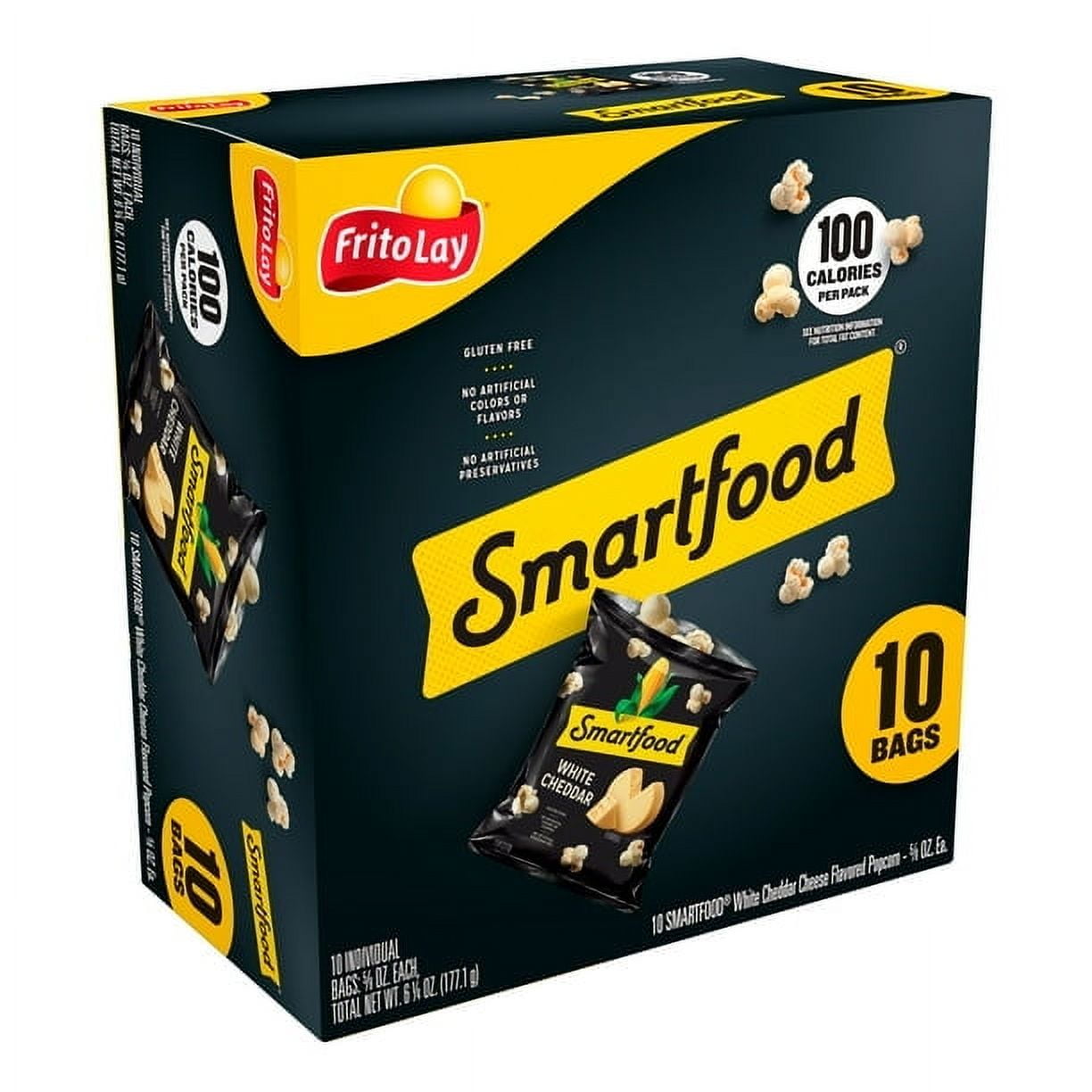 Frito-Lay Smartfood Popcorn White Cheddar, 0.625 Ounce, 10 Ct ( Pack of 2 )