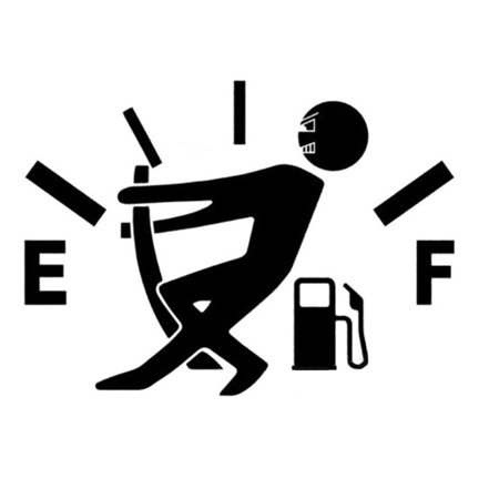 Funny Car Decal Sticker Funny High Gas Consumption Decal Fuel Gage Empty Stickers Vinyl JDM Car Stickers Car Styling, 4.7