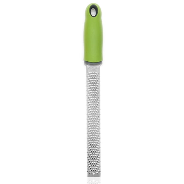Rallador Rallador de queso Citrus Zester Rallador de cítricos Zester de acero inoxidable con mango L Tomshoo Verde