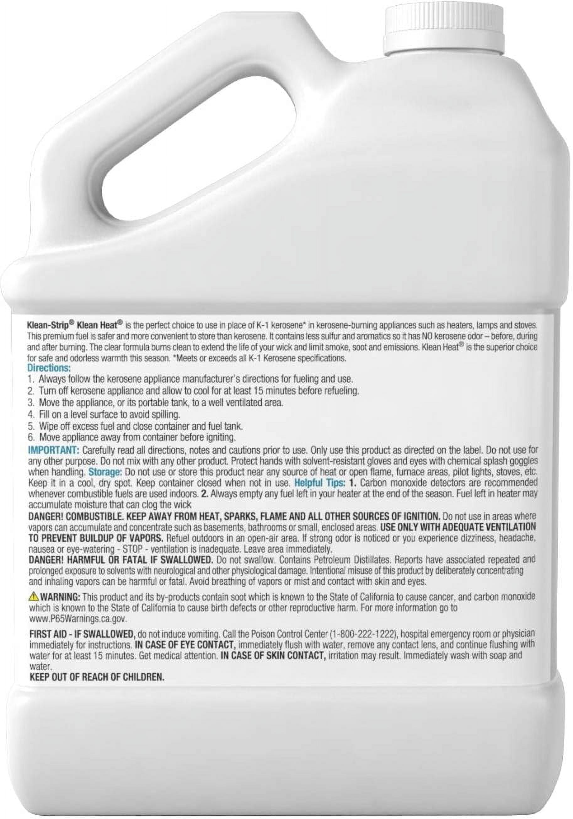 KleanHeat Lamp Fuel for Kerosene Heaters and Oil Lamps, Four 120 oz Jugs