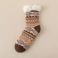 thumbnail image 3 of BRICH Fuzzy Fluffy Slipper Socks for Women Sherpa Non- Plush Comfy Cozy Sock Coffee One Size, 3 of 3
