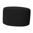 thumbnail image 2 of Luzkey Round Ottoman Storage Cover Solid Color Foot Stool Cover Ottoman Slipcover for Living Room Footrest Black, 2 of 8