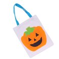thumbnail image 4 of Bolsa de mano de lino lindo saco de almacenamiento vivo para decoración de Halloween fiesta Show Dress UpCalabaza blanca con hojas verdes, 4 of 12