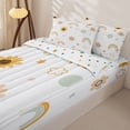thumbnail image 3 of Erosebridal Cartoon Rainbow Zipper Twin Comforter Sets with Fitted Sheet and 2 Pillowcases,Daisy Flower Print Zipper Bedding Set,Green Yellow,Reversible, 3 of 6
