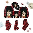 thumbnail image 4 of Conjuntos de pijamas familiares a juego Pijamas navideños de manga larga y pantalones a cuadros de Papá Noel Ropa de estar por casa Ropa de dormir navideña, 4 of 7
