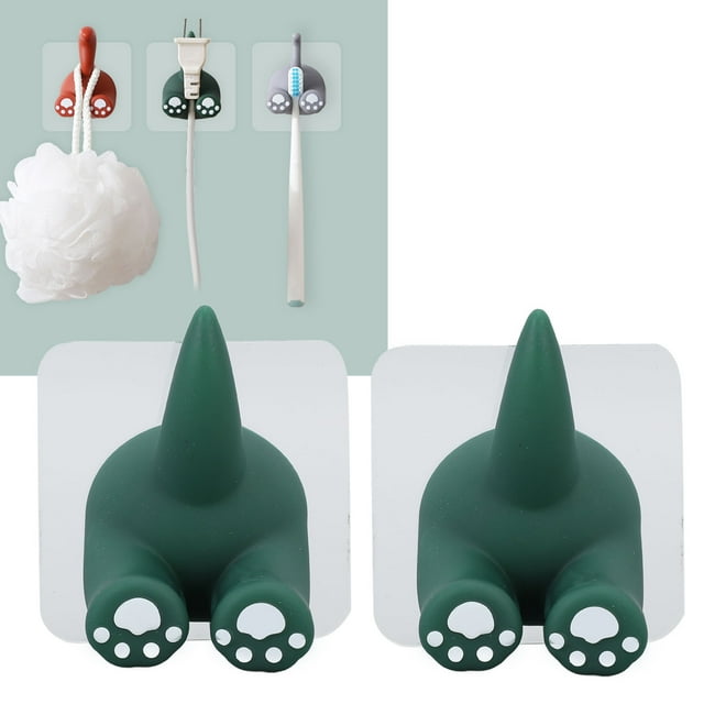 Toothbrush Holder, 2pcs Cute Cartoon Animal Design Wall Mounted Toothbrush Stand with ABS Storage Rack for Bathroom Washroom