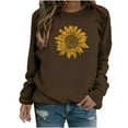thumbnail image 2 of Chemises à Manches Longues pour Femmes Mode Tournesol Imprimé Femmes Manches Longues Chemises Décontractées Col Rond Sweat-Shirt Pull-Over en Vrac Tunique Femmes Tops d'Été pour Femmes 2023 Trendy, 2 of 8