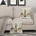 thumbnail image 3 of Happy Easter Pillow Covers 20x20 Inch Set of 2 Brown Bunny Polka Dot Love Heart Stripe Throw Spring Rabbit Pillowcases Cotton Linen Cushion for Couch Bed Sofa Chair Decor, 3 of 6