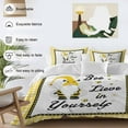 thumbnail image 3 of Bee Lieve Duvet Cover Set Full Size, In Yourself Gnomes Sunflower Yellow Grid 4 Piece Soft Microfiber Bedding Set with 1 Duvet Cover, 1 Flat Sheet, 2 Pillowcases, 3 of 9
