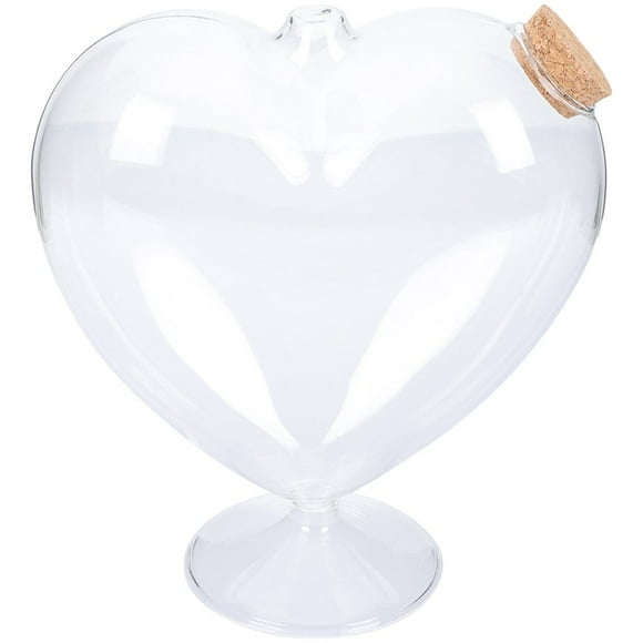 Heart Glass Candy Jar Transparent Snack Jar Dried Fruit Canister Household Jewelry Storage Box