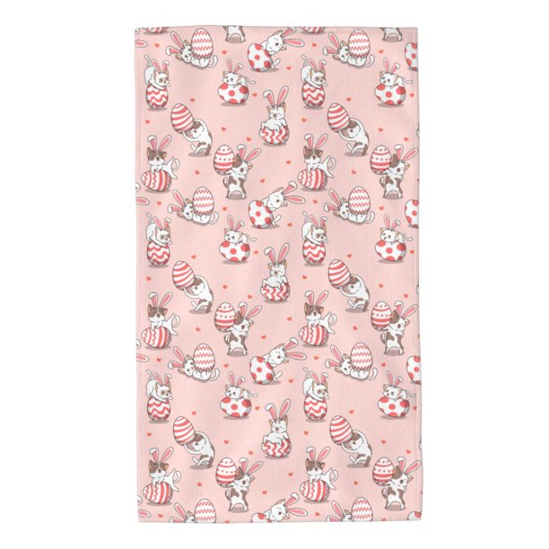 Balery Easter Rabbit Toalla de Microfibra Premium con Estampado – 27.5x16 pulgadas, Alta Absorción, Suave y Aterciopelada, Secado Rápido