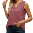 thumbnail image 4 of LYXSSBYX Tank Tops for Women Women Blouse T-Shirt Tunic Tops Loose Casual Sleeveless V-Neck Solid Casual, 4 of 9