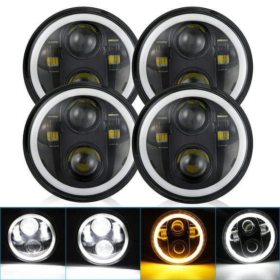 4PCS 5.75" 5-3/4 inch LED Headlights Hi/Lo Beam DRL for Chevrolet Impala 1958-1976