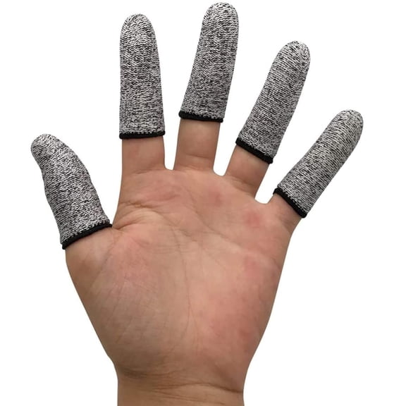 12 PCS Finger Cots Cut Resistant Protector, Finger Covers for Cuts, Gloves Life Extender, Cut Resistant Finger Protectors for Kitchen, Work, Sculpture, Anti-Slip, Reusable