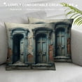 thumbnail image 3 of Orinice  Rustic Throw Pillow Cushion Cover, Doors of Old Rock House French Frame Details in Countryside European Past Theme, Decorative Square Accent Pillow Case, White, 3 of 5