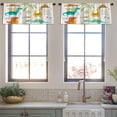 thumbnail image 3 of LALILO Kitchen Curtain Valance Cute White Dinosaur Rod Pocket Window Curtain 52"x 18" Set of 2, 3 of 5