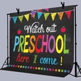 thumbnail image 3 of 7x5ft Welcome Back to School Backdrop Watch Out Preschool Here I Come First Day of School Background Welcome Back Classroom Party Decorations Banner Photo Booth Props, 3 of 3