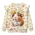 thumbnail image 2 of Garronmavis Hamster Long Sleeve Sweatshirt Fashion Flowers Kids Sweatshirts Pullover Breathable Pullover Crewneck Long Sleeve Shirt Stylish Fall Winter Clothes Casual for Girls Aged 7-8, 2 of 7