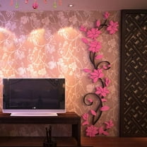 Lifeuping 3D Rattan Flower Wall Murals Removable Wall Decals & Stickers