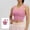 #089-Hot Pink, variant on Womens Workout Crop Top Sports Bra Short Sleeve with Built in Bra Push Up Elastic for Running Yoga Daily Gift