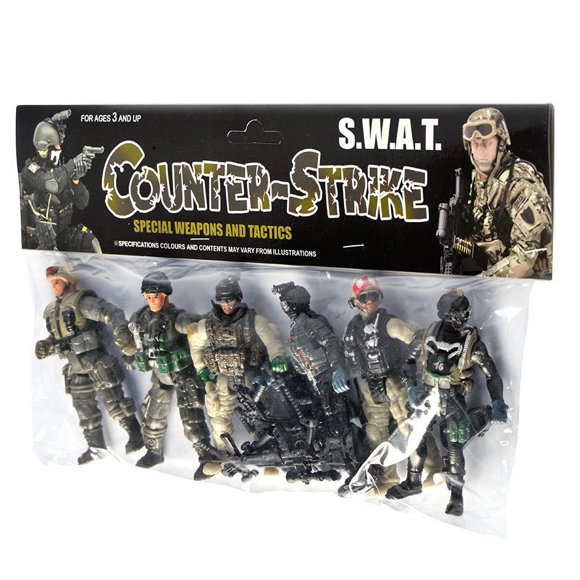 Counter-Terrorism  4 Inch Small Soldier Hand-made Full Joint Movable Soldier Soldier Police Model Toy Cake Ornaments