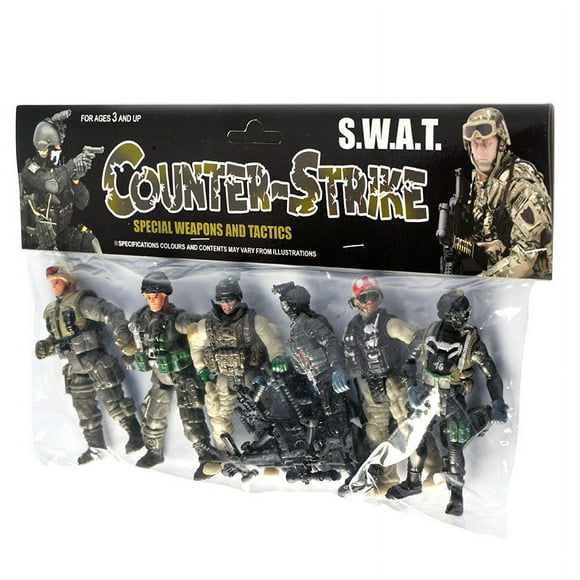 Counter-Terrorism 4 Inch Small Soldier Hand-made Full Joint Movable Soldier Soldier Police Model Toy Cake Ornaments