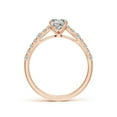 thumbnail image 2 of ANGARA Natural 1 ct Diamond Station Engagement Ring in 14K Rose Gold for Women (Size-5.5mm| Color-K| Clarity-I3) | April Birthstone, Anniversary, Jewelry Gift for Women | Natural Diamond Ring, 2 of 10