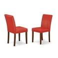 thumbnail image 4 of East West Furniture Dudley 7-piece Wood Dining Set in Mahogany/Firebrick Red, 4 of 6