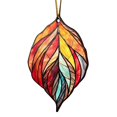 thumbnail image 2 of Acrylic Fall Leaf Suncatcher Ornament, Stained Glass Style Autumn Foliage Decor with Gold Hanging String, for Window, Tree and Thanksgiving Home Decor, 2 of 4