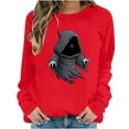 thumbnail image 5 of Halloween Fleece Lined Sweatshirts For Women Fall Crewneck Long Sleeve Ghost Printed Casual Pullover Tops S-XXL, 5 of 6