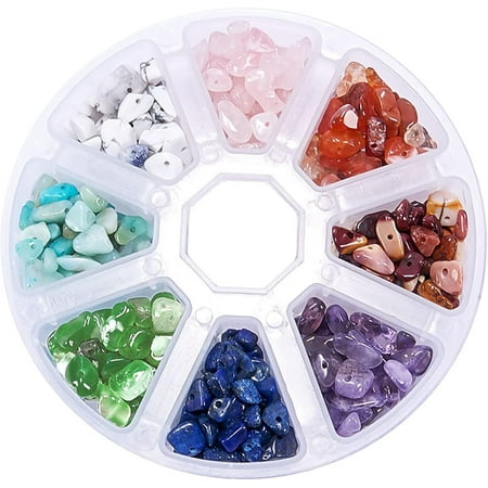 1 Box Chip Gemstone Beads Crushed Pieces Stone Mixed Color for Jewelry Making 16.5x14.5x2.8cm