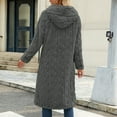 thumbnail image 5 of Aboser Fuzzy Fleece Long Cardigan for Women Plus Size Open Front Sweater Coats Warm Sherpa Plush Jackets Lapel Long Sleeve Cardigan Sweaters, 5 of 8
