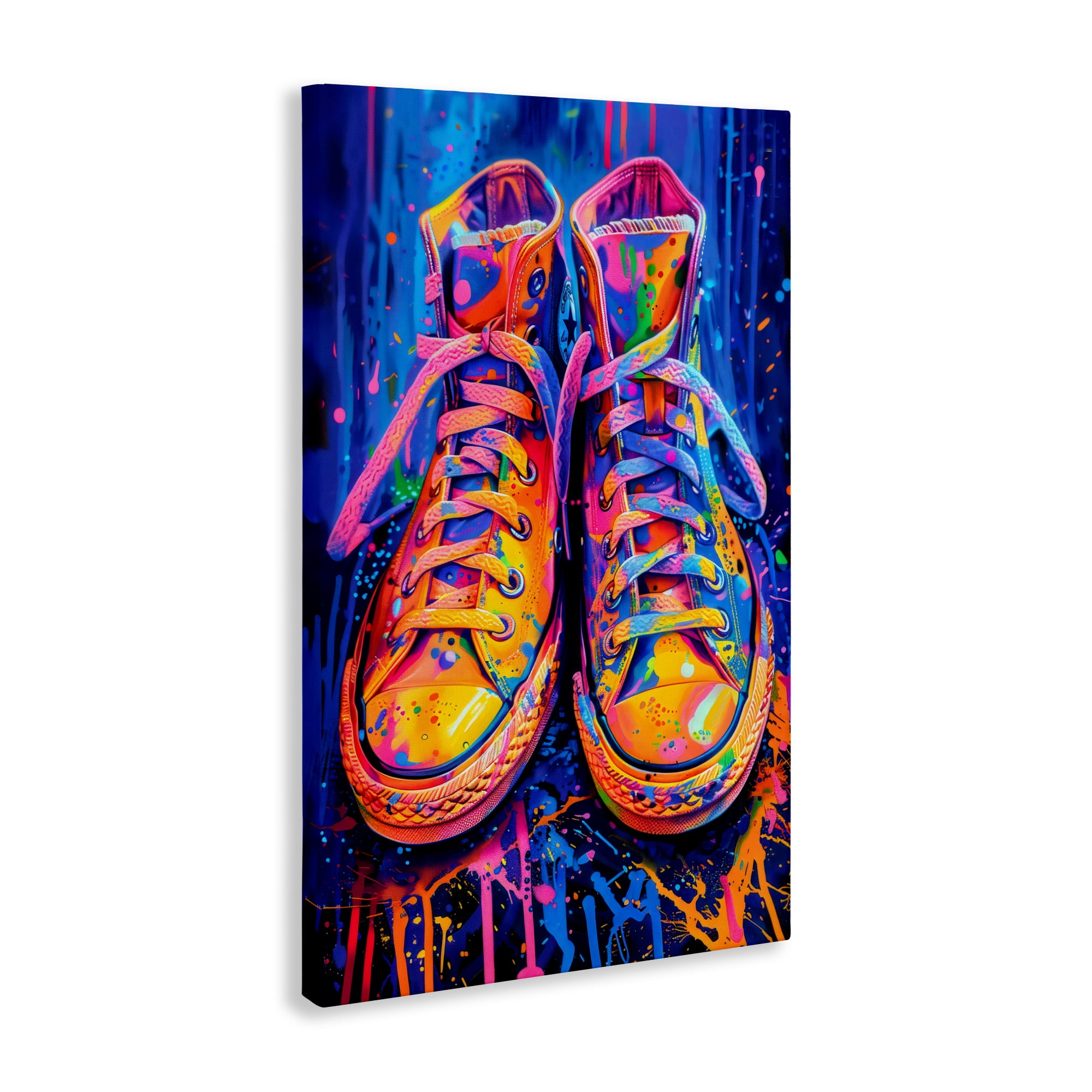Stupell Industries Moody Converse with Neon Splash Canvas Wall Art, design by Creative Studio