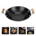 thumbnail image 1 of HLONK Steel Wok Pan Woks Stir Fry Pans Wood Handle Stainless Steel Pot, 1 of 10